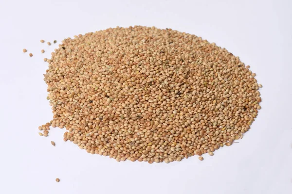 Pile Grain Yellow Millet White Background — Stock Photo, Image