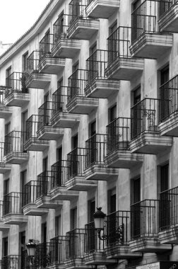 satır balkon bir binanın, Salamanca, İspanya