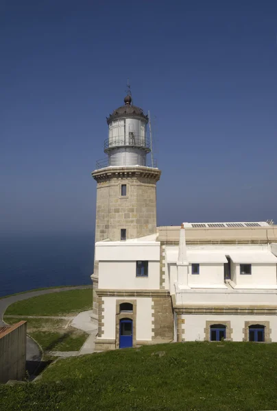 Latarnia morska na przylądku Machichaco, Biscay, baskijski kraj, Hiszpania — Zdjęcie stockowe