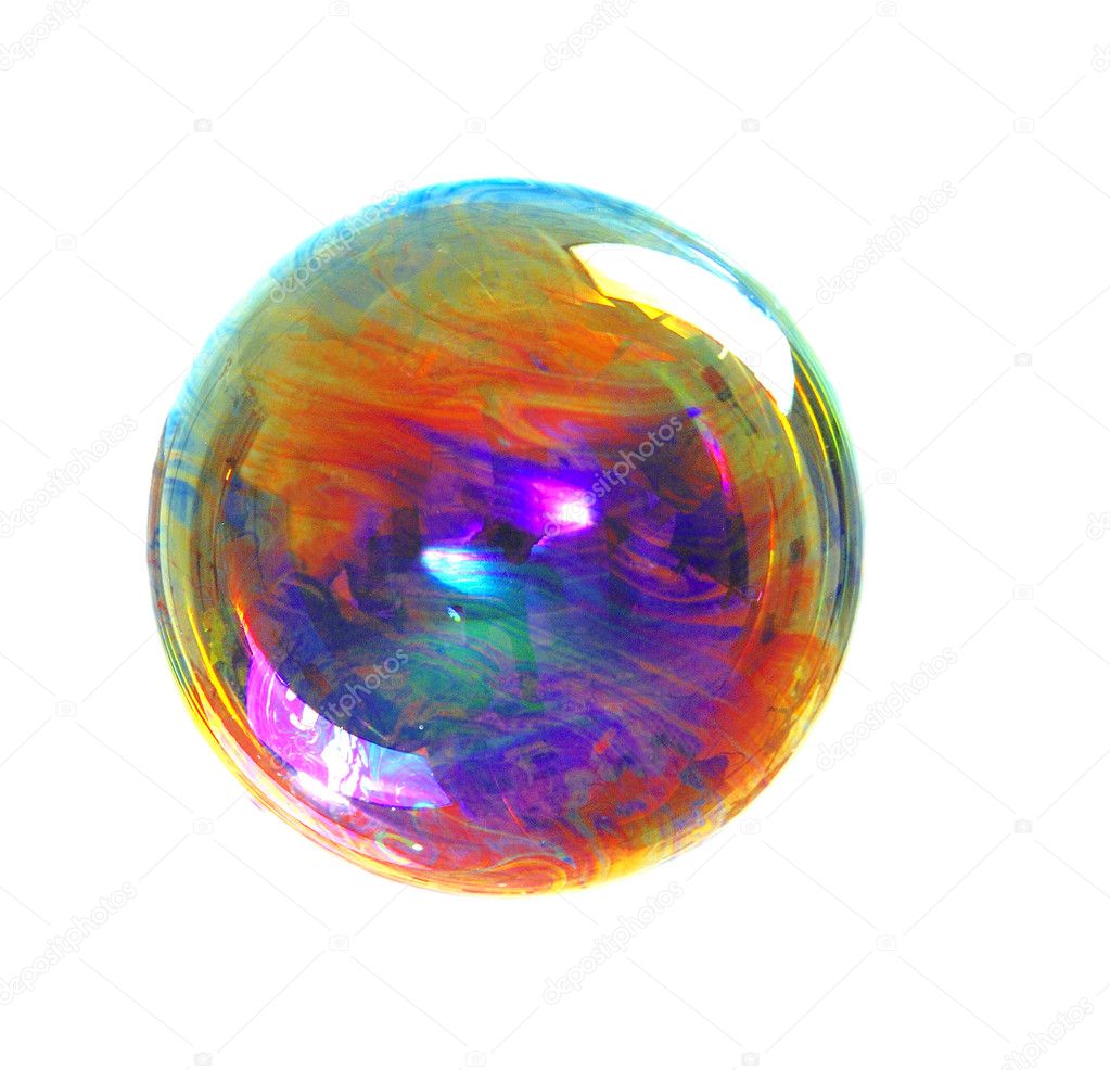 a soap bubble with many colors, colors contrast