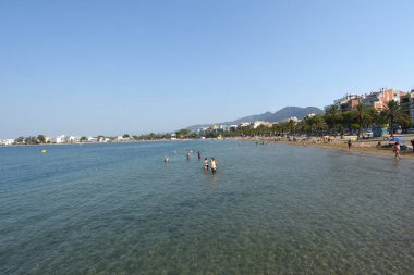 Kosta Brava, Girona, Katalonya, Spai 'de sahil kenti Roses' da.