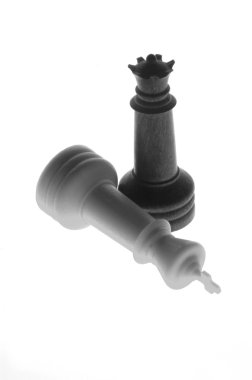 siyah ve beyaz satranç Kral ve Kraliçe