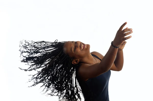 Ung svart tonåring kvinna dans — Stockfoto