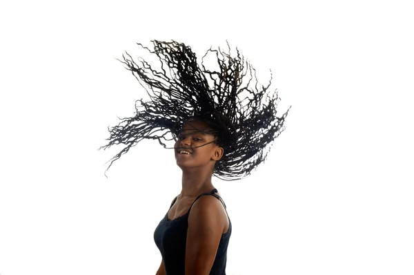 Joven negro adolescente mujer bailando —  Fotos de Stock