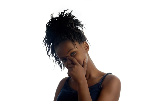 Porträtt av ung svart kvinna — Stockfoto