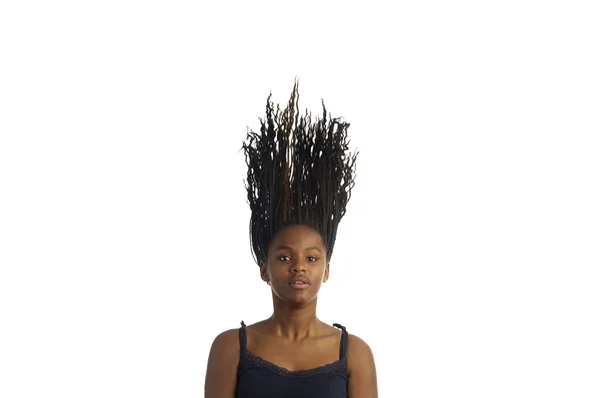Mladý černý dospívající ženy tančí — Stock fotografie