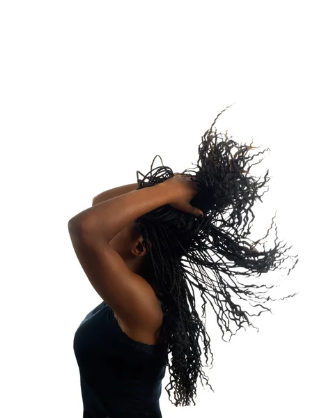 Menina adolescente tocando seu cabelo , — Fotografia de Stock