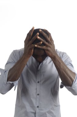 umutsuz adamın beyaz arka plan