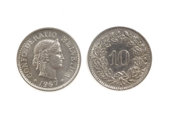 10 スイス ヘルベチカ コイン — ストック写真