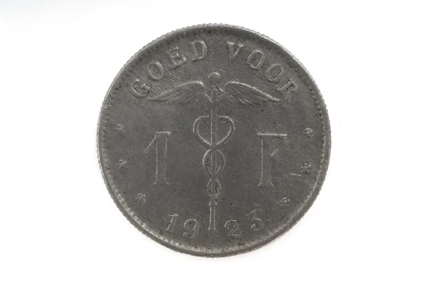 1 belgiska Franc, mynt, 1923 — Stockfoto