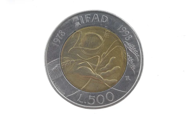 500 リラ、イタリアの硬貨、1998 — ストック写真