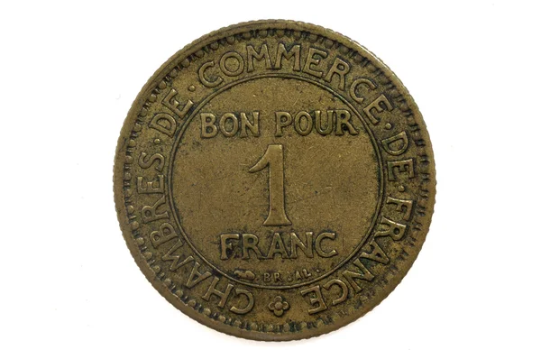 一法郎，1921 年，法国硬币 — 图库照片