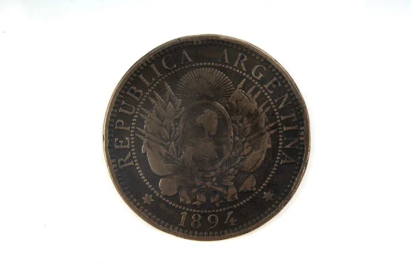 Két centavo 1894 érme, Argentína — Stock Fotó