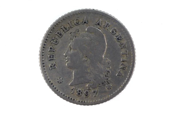 Gamla valuta Argentina 10 centavos, 1897 — Stockfoto