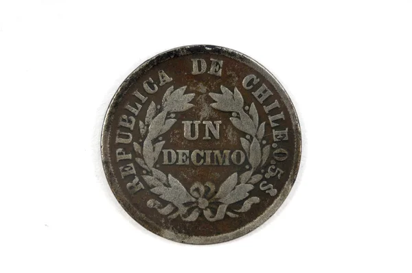 チリ 1885年の国連 decimo コイン — ストック写真