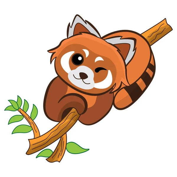 Şirin Kırmızı Pandanın Çizim Vektör Grafiği Çıkartmalar Çizim Kitapları Çocuk — Stok Vektör
