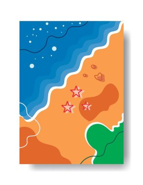 Mavi deniz soyut tasarım temalarının çizim vektörü grafiği. Duvar sanatı, tuval dijital baskı, poster kapağı, dekorasyon, mobilya vs. için elverişli.