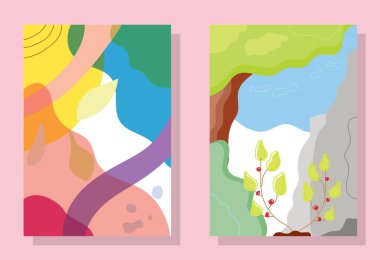 Soyut el çiziminin çizim vektörü grafiği, baskı sanat tasarımı. Tuval, kapak, poster, modern basılabilir duvar sanatı vs. için uygun.