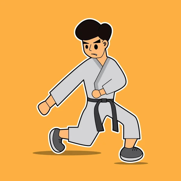 Ilustrační Vektorová Grafika Karate Plakát Bojového Umění Vhodné Pro Herní — Stockový vektor
