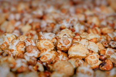 Patlamış mısır, aperatifler bir arka plan