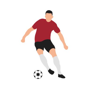 Top süren bir adamın illüstrasyon vektör grafiği. İnternet sitesi, sunum ya da futbol hakkında her şey için mükemmel..