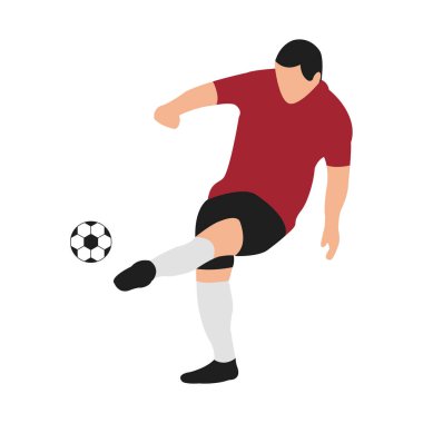 Topa vuran bir adamın illüstrasyon vektör grafiği. İnternet sitesi, sunum ya da futbol hakkında her şey için mükemmel..