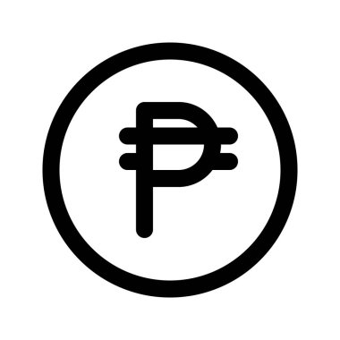 Arjantin ve Filipinler Peso para biriminin görsel ikonu. Satır biçimi simgesi. Beyaz arkaplanda vektör çizimi izole edildi. Web sitesi veya uygulama tasarımı için mükemmel.