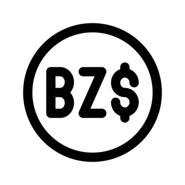 Belize Doları 'nın görsel vektör grafik simgesi. Satır biçimi simgesi. Beyaz arkaplanda vektör çizimi izole edildi. Web sitesi veya uygulama tasarımı için mükemmel.