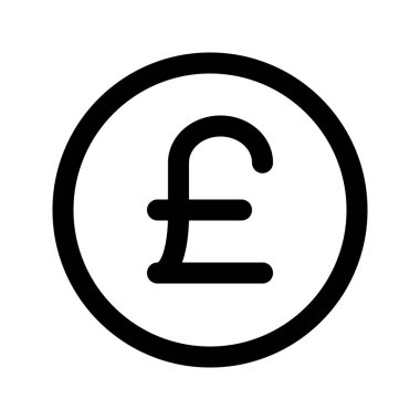 Mısır 'ın resimli vektör grafik ikonu, Birleşik Krallık Pound para birimi. Satır biçimi simgesi. Beyaz arkaplanda vektör çizimi izole edildi. Web sitesi veya uygulama tasarımı için mükemmel.