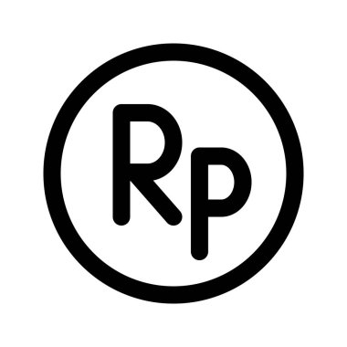 Endonezya Rupiah para biriminin görsel vektör ikonu. Satır biçimi simgesi. Beyaz arkaplanda vektör çizimi izole edildi. Web sitesi veya uygulama tasarımı için mükemmel.