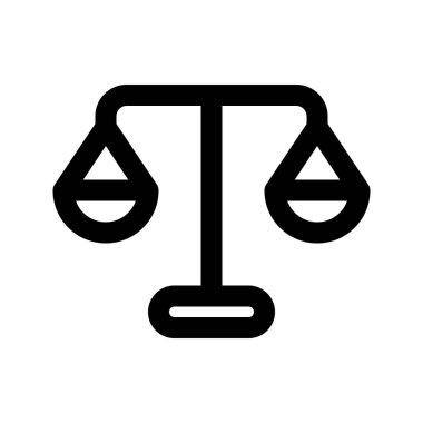 Ölçek simgesinin görsel vektör grafiği. Satır biçimi simgesi. Beyaz arkaplanda vektör çizimi izole edildi. Web sitesi veya uygulama tasarımı için mükemmel.