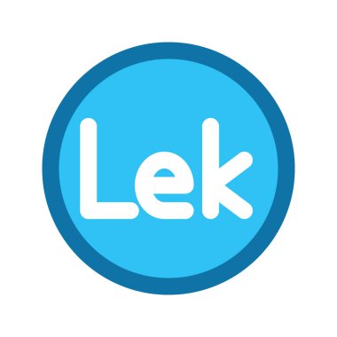 Arnavutluk Lek para biriminin illüstrasyon vektör grafik simgesi. Doldurulmuş satır biçimi simgesi. Beyaz arkaplanda vektör çizimi izole edildi. Web sitesi veya uygulama tasarımı için mükemmel.