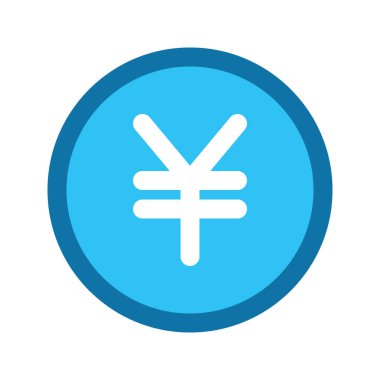 Çin ve Japon Yuan ve Yen para birimlerinin görsel ikonu. Doldurulmuş satır biçimi simgesi. Beyaz arkaplanda vektör çizimi izole edildi. Web sitesi veya uygulama tasarımı için mükemmel.