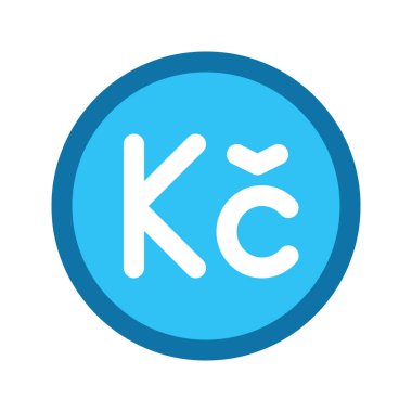 Çek Cumhuriyeti Koruna para biriminin görüntü vektör ikonu. Doldurulmuş satır biçimi simgesi. Beyaz arkaplanda vektör çizimi izole edildi. Web sitesi veya uygulama tasarımı için mükemmel.