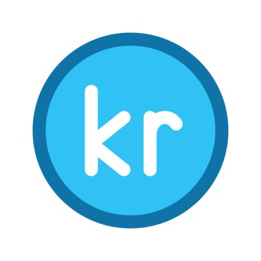 Danimarka ve İzlanda Krone para biriminin görüntü vektör ikonu. Doldurulmuş satır biçimi simgesi. Beyaz arkaplanda vektör çizimi izole edildi. Web sitesi veya uygulama tasarımı için mükemmel.