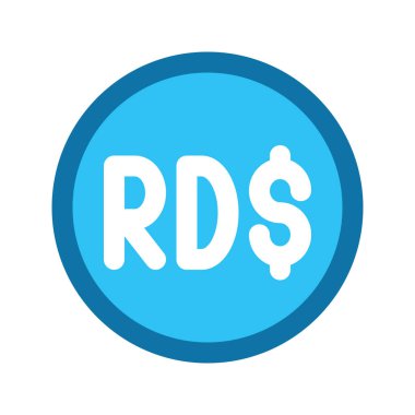 Dominik Cumhuriyeti Peso para biriminin görsel ikonu. Doldurulmuş satır biçimi simgesi. Beyaz arkaplanda vektör çizimi izole edildi. Web sitesi veya uygulama tasarımı için mükemmel.