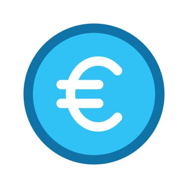 Avrupa Üye Devletleri Euro para biriminin resim vektör grafik simgesi. Doldurulmuş satır biçimi simgesi. Beyaz arkaplanda vektör çizimi izole edildi. Web sitesi veya uygulama tasarımı için mükemmel.