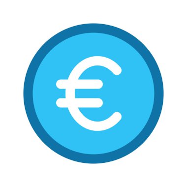 Avrupa Üye Devletleri Euro para biriminin resim vektör grafik simgesi. Doldurulmuş satır biçimi simgesi. Beyaz arkaplanda vektör çizimi izole edildi. Web sitesi veya uygulama tasarımı için mükemmel.