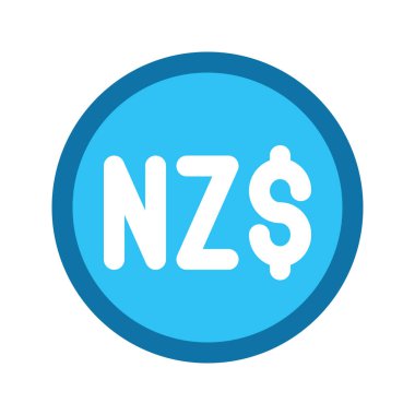 Yeni Zelanda Doları 'nın görsel vektör grafik simgesi. Doldurulmuş satır biçimi simgesi. Beyaz arkaplanda vektör çizimi izole edildi. Web sitesi veya uygulama tasarımı için mükemmel.