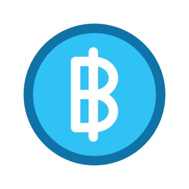 Tayland Baht para biriminin görsel vektör ikonu. Doldurulmuş satır biçimi simgesi. Beyaz arkaplanda vektör çizimi izole edildi. Web sitesi veya uygulama tasarımı için mükemmel.