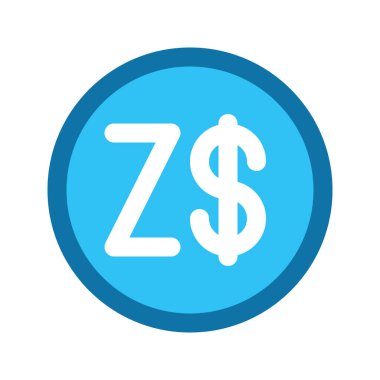 Zimbabwe Doları para biriminin görsel vektör ikonu. Doldurulmuş satır biçimi simgesi. Beyaz arkaplanda vektör çizimi izole edildi. Web sitesi veya uygulama tasarımı için mükemmel.