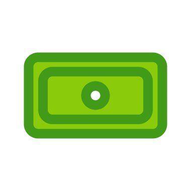 Paranın görsel vektör grafik simgesi. Dolu Satır Biçimi Simgesi. Beyaz arkaplanda vektör çizimi izole edildi. Web sitesi veya uygulama tasarımı için mükemmel.