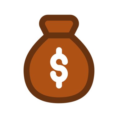 Para Çantası 'nın görsel vektör grafik simgesi. Dolu Satır Biçimi Simgesi. Beyaz arkaplanda vektör çizimi izole edildi. Web sitesi veya uygulama tasarımı için mükemmel.