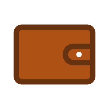 Cüzdanın görsel vektör grafik simgesi. Dolu Satır Biçimi Simgesi. Beyaz arkaplanda vektör çizimi izole edildi. Web sitesi veya uygulama tasarımı için mükemmel.