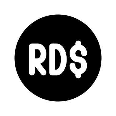 Dominik Cumhuriyeti Peso para biriminin görsel ikonu. Katı Biçim Simgesi. Beyaz arkaplanda vektör çizimi izole edildi. Web sitesi veya uygulama tasarımı için mükemmel.