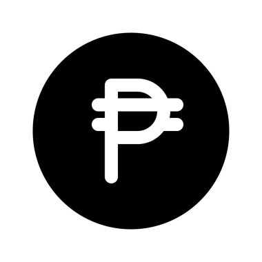 Arjantin Filipinler Peso para biriminin görsel ikonu. Katı Biçim Simgesi. Beyaz arkaplanda vektör çizimi izole edildi. Web sitesi veya uygulama tasarımı için mükemmel.