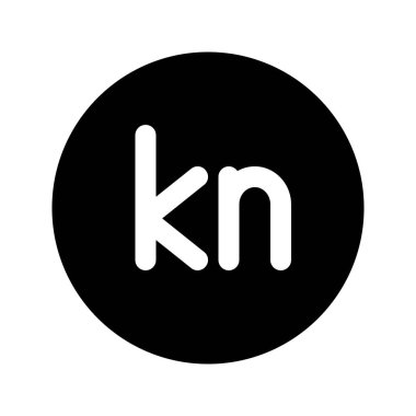 Hırvatistan Kuna para biriminin resimli vektör grafik simgesi. Katı Biçim Simgesi. Beyaz arkaplanda vektör çizimi izole edildi. Web sitesi veya uygulama tasarımı için mükemmel.