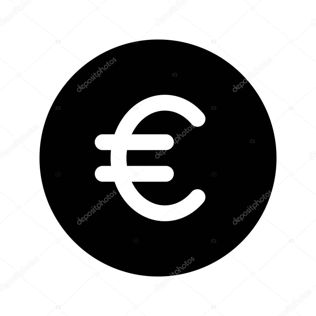 Illustration vector graphic icon of Euro Member Countries Euro currency. Solid Style Icon. Vector illustration isolated on white background. Perfect for website or application design.