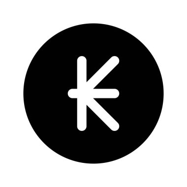 Laos Kip para biriminin görsel vektör grafik simgesi. Katı Biçim Simgesi. Beyaz arkaplanda vektör çizimi izole edildi. Web sitesi veya uygulama tasarımı için mükemmel.