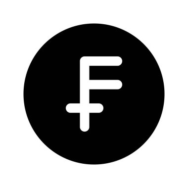 İsviçre Frangı para biriminin görsel vektör grafik simgesi. Katı Biçim Simgesi. Beyaz arkaplanda vektör çizimi izole edildi. Web sitesi veya uygulama tasarımı için mükemmel.